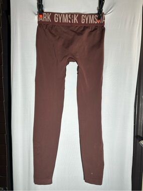 Gymshark Brown Ribbed Seamless High-Waisted Leggings XS